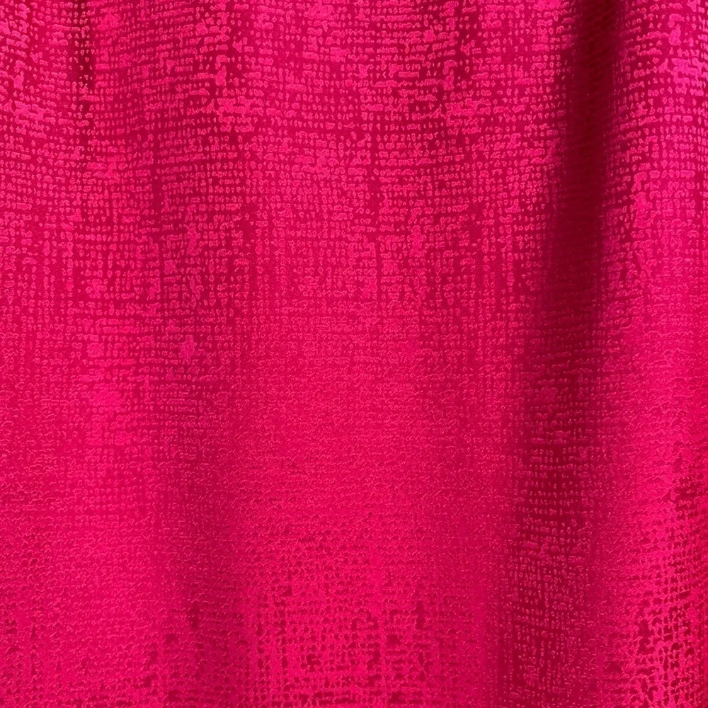 Vibrant Pink 100% Silk MIDI Skirt, 12 - Picture 6 of 7